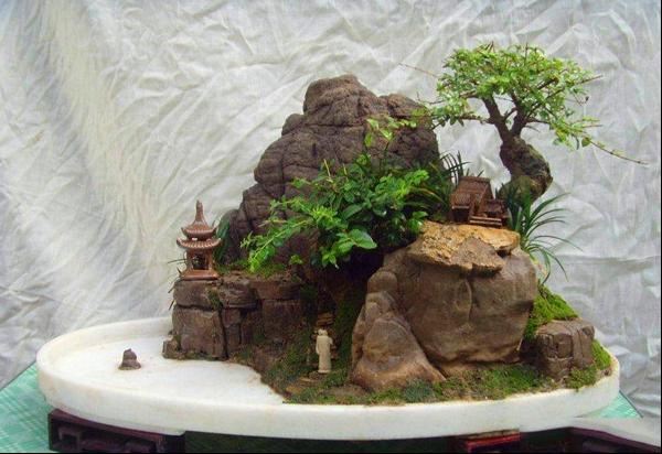 盆景山石的粘接妙招