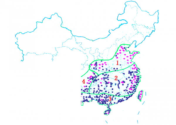 竹子的中国分区与江西区划