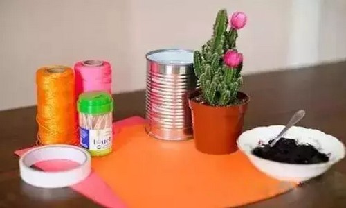 手工制作易拉罐盆栽2