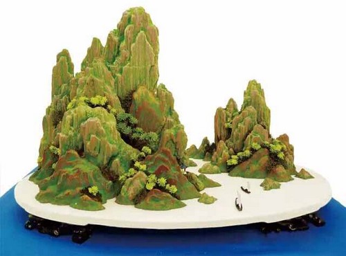 山石盆景“云峰夕照”制作