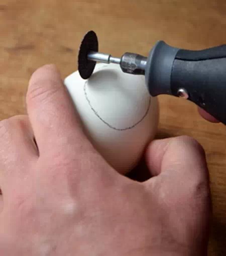 巧用蛋壳制作盆景4